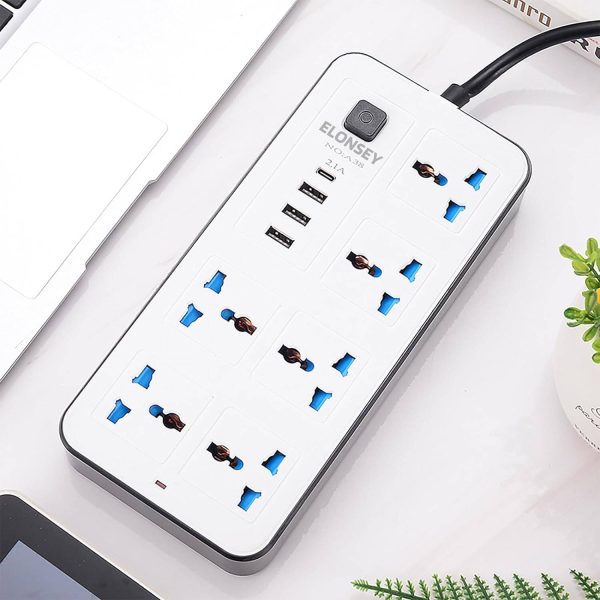 Power Extension Cord 6 Universal + 3USB